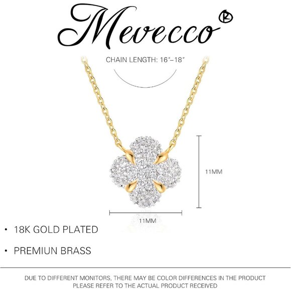 Women's 18k Gold Plated Full CZ Pendant Necklace Handmade Jewelry Everyday Wear - Picture 5 of 8